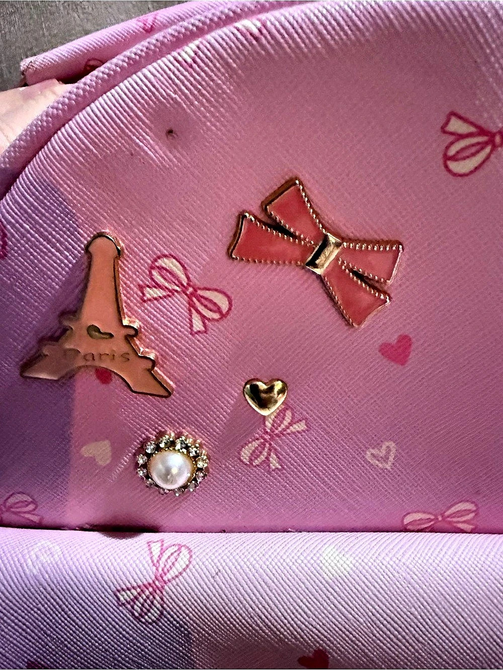 Pink Bow Charm Backpack - Picture 7 of 9
